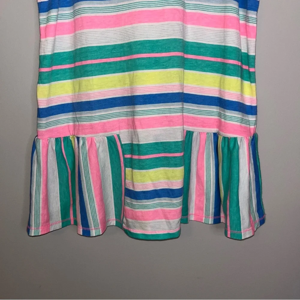 Cat & Jack Pink and Green Striped Tank Top XL 14/16